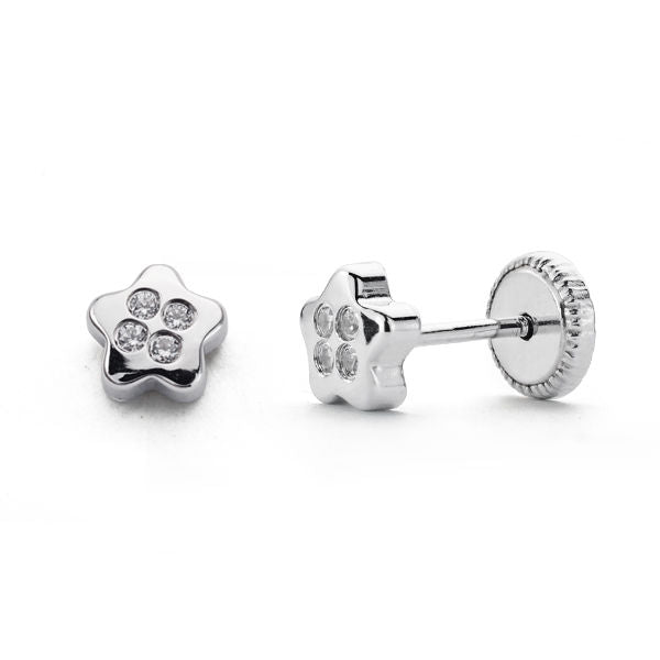 Pendientes bebé oro blanco 18 ktes 