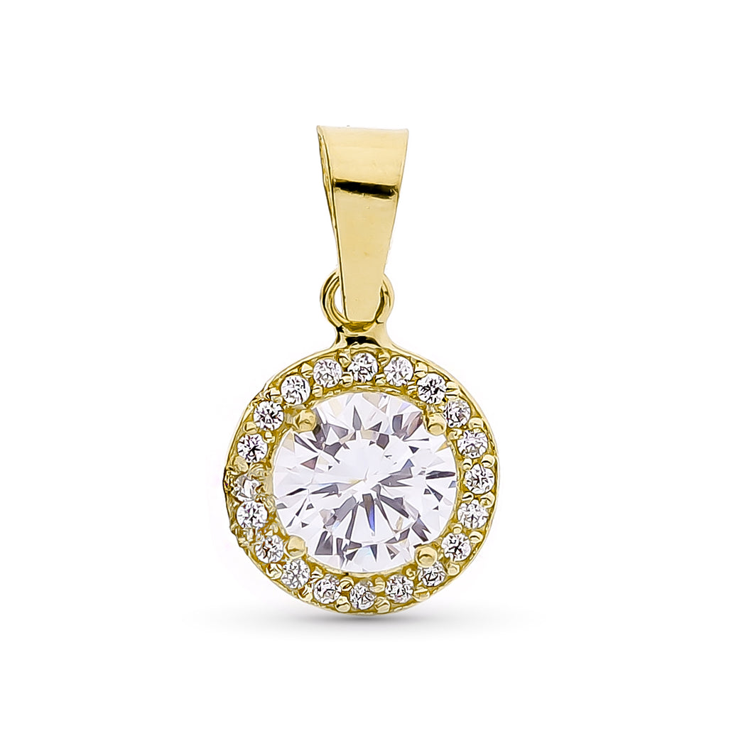 Colgante Oro 18 ktes Redondo circonitas 7mm. Ref.AU18KCOLG/20719-5-OA/PM