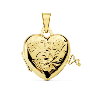 Colgante Oro 18 ktes Dige Portafotos Corazón Labrado 20x20mm. Ref.AU18KPTE/2113/PM