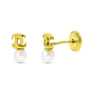Pendientes bebé oro 18 ktes Enlace 7x3 mm. Cierre rosca. Ref.AU18KPTE/319-9976/PM