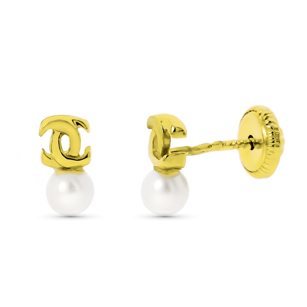 Pendientes bebé oro 18 ktes Enlace 7x3 mm. Cierre rosca. Ref.AU18KPTE/319-9976/PM