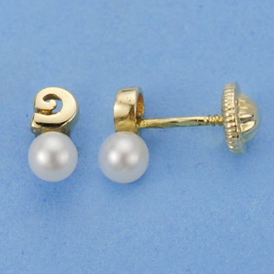Pendientes bebé oro 18 ktes Ola 7x3 mm. Cierre rosca. Ref.AU18KPTE/319-9979/PM